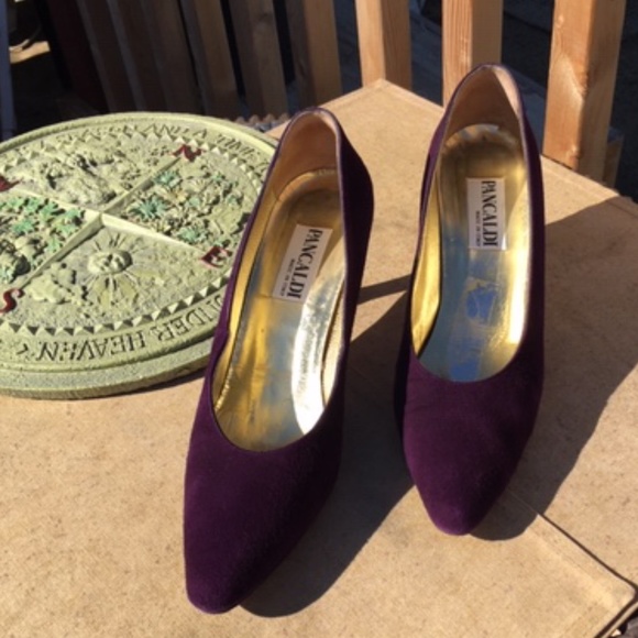Pancaldi Plum/Purple Suede Size 8 Bar… - Picture 1 of 5